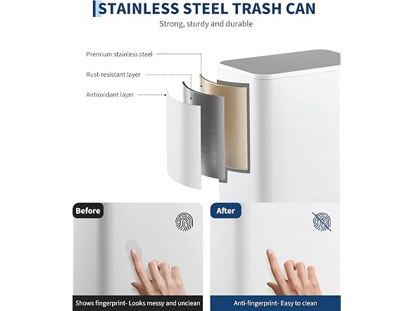 OUTLANE 3.4 Gallon/13 L Small Trash Can