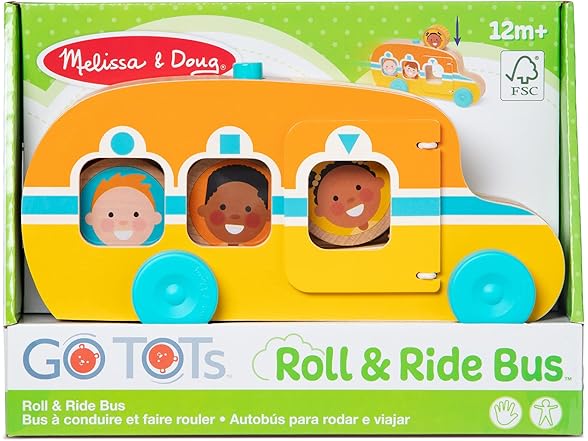 Melissa & Doug GO Tots Wooden Roll & Ride Bus