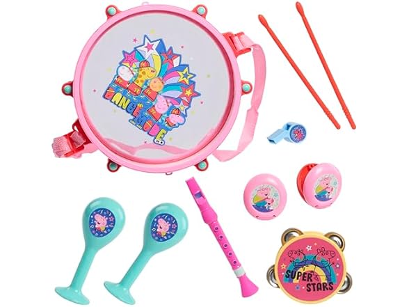 Peppa Pig Party Drum Set, 10-Pieces