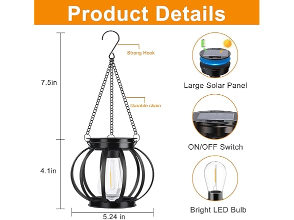 siruitong B0F8NP33SY 2 Pack Solar Lantern - Pumpkin