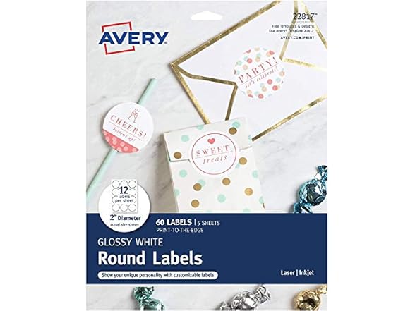 Avery 2" Diameter Round Labels, 60 Count
