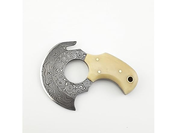 Vetus Skinning Knife Bone Handle Damascus