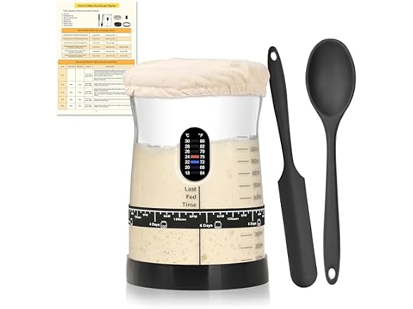 Sourdough Starter Jar Kit,50oz Wide