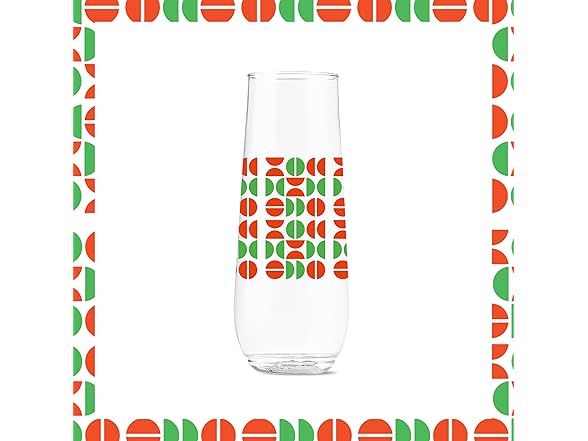 TOSSWARE 9oz Christmas Plastic Flute 6Pk