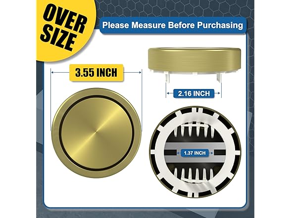 3.55" ABS Bathtub Overflow Cover