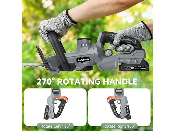 Endutools 20 Inch Cordless Hedge Trimmer