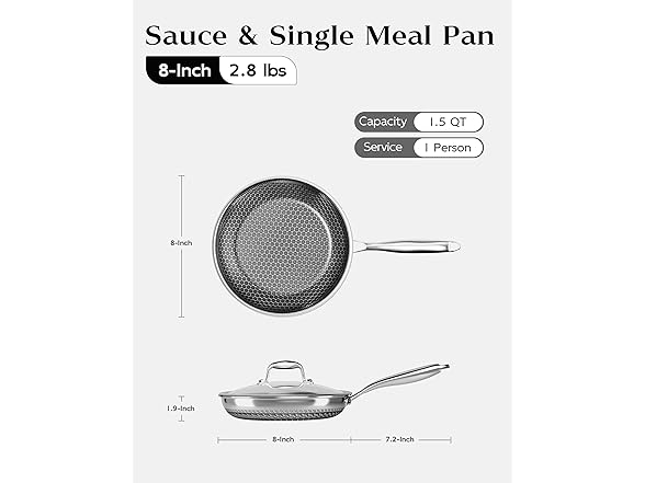 XBM Honeycomb Stainless Steel Frying Pan