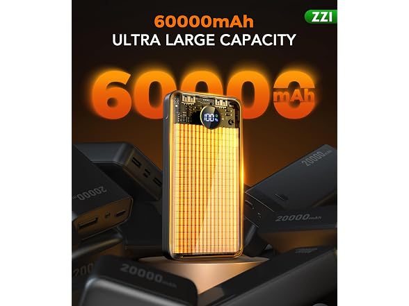 ZZI Portable Charger Power Bank 60000mAh