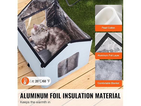 VEVOR Heated Cat House, Outdoor Kitty