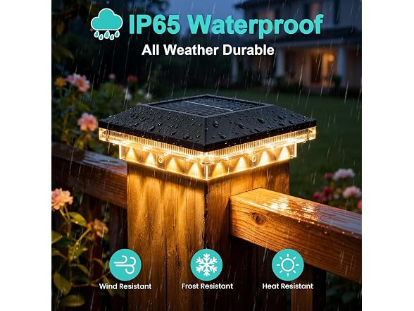 Brightever 12-Pack 4x4 Solar Post Cap Lights