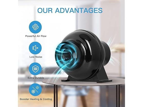 iPower 4 Inch 195 CFM Inline Fan
