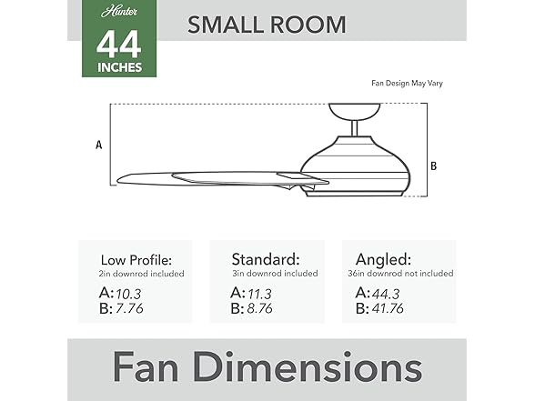 Hunter Fan CC50260-A 44-in Ceiling Fan w Pull Chain