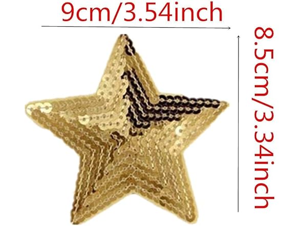Ximkee Pack of 10 Shiny 5 Star Sequins