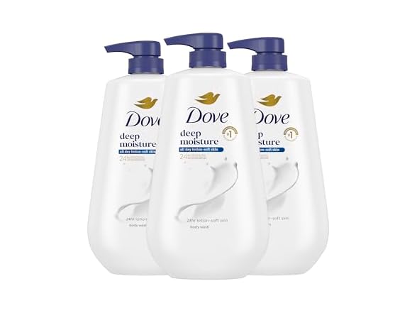 Dove Deep Moisture Body Wash with Pump 3 Count