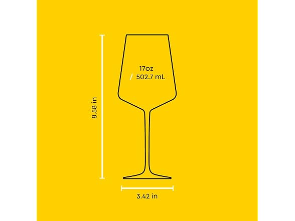 JoyJolt Sidney Stemmed White Wine Glasses, Set of 4
