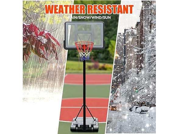 Geekman 4.9-10ft Basketball Hoop