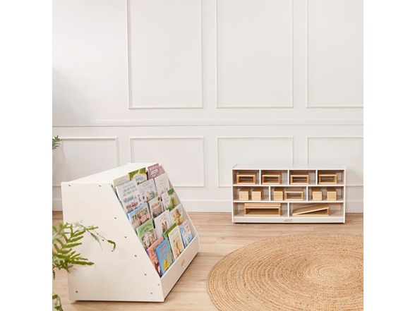 Double-Sided Mobile Book Display W/ Storage
