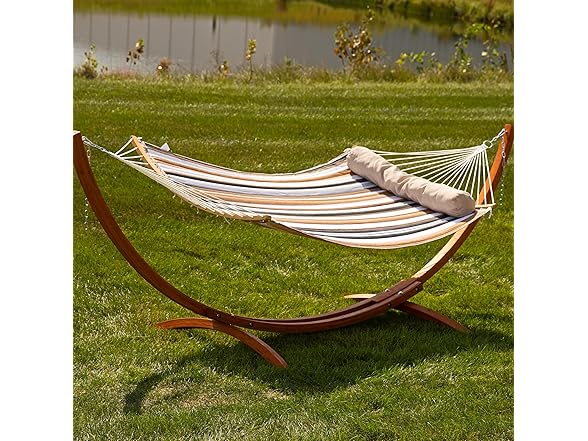 Sunnydaze Outdoor Hammock with Spreader Bar Calming Desert