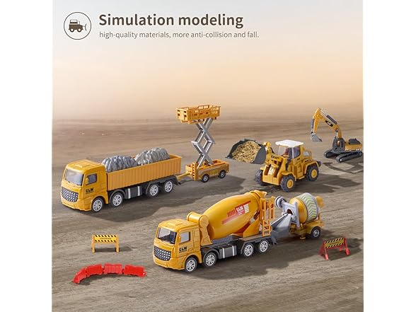 Geyiie Die-Cast Construction Trucks