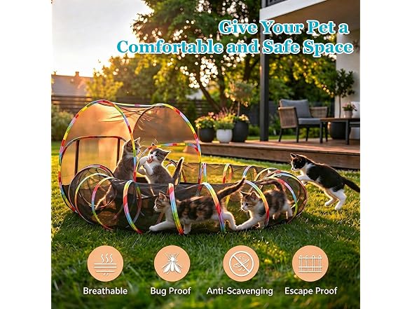 Naielfopet Outdoor Cat Enclosure 2-in-1