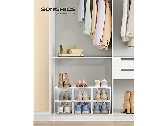 SONGMICS Shoe Boxes, Set of 6