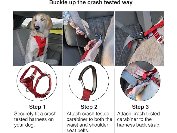 Kurgo Tru-Fit Dog Car Harness- Charcoal S