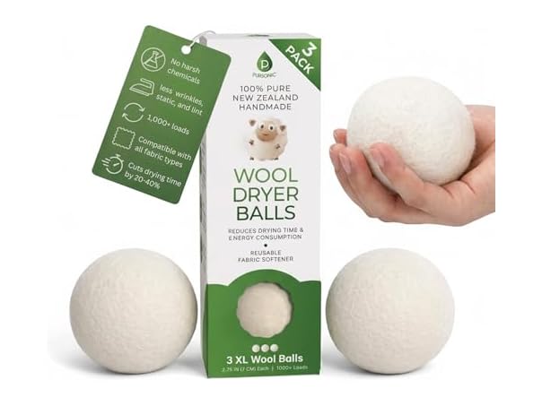 $9.99 Pursonic Laundry Wool Dryer Balls dealfomo