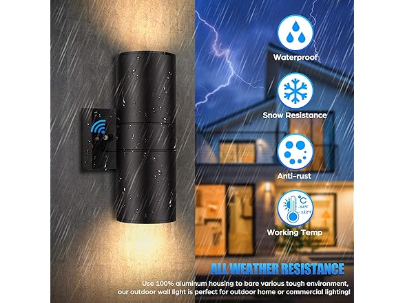 TOBUSA Dusk to Dawn Black Outdoor Wall Lights