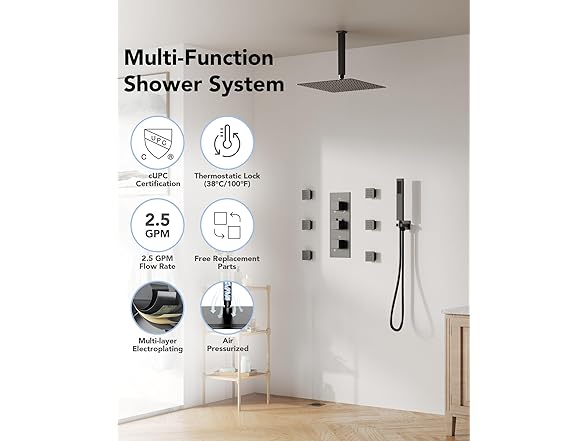 EVERSTEIN SFS1004-NK12 Rainfall Shower System