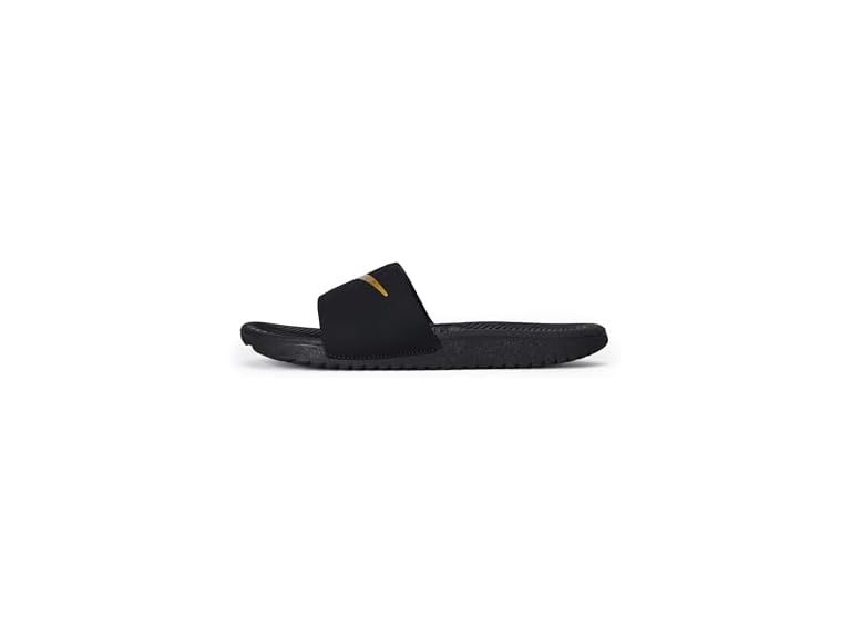 Nike Kawa Slide Sandal, Black/Metallic Gold, 6 US Unisex Big Kid