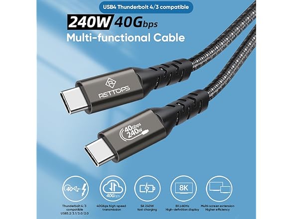 RETTOPS USB-C Fast Charging &Data Cable