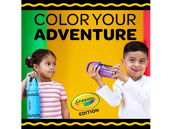 CamelBak Crayola Flip Straw Bottle, 14oz, Cherry Red