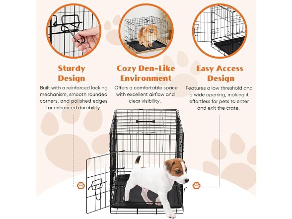Sweetcrispy Dog Crate, 18 Inch Small Dog Cage