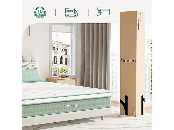 Novilla King Size Mattress, 10 Inch Hybrid