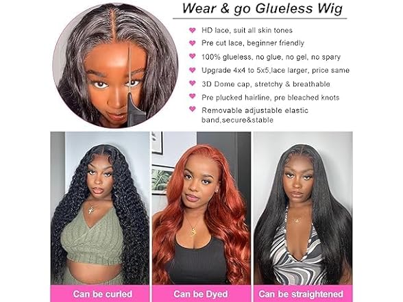 Wear and Go Glueless Human Hair Wigs