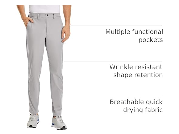 CRZ Yoga Men (34W x 34L) All Day Comfy Golf Pants