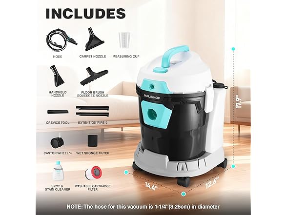 HAUSHOF 4 Gal Wet/Dry Vacuum