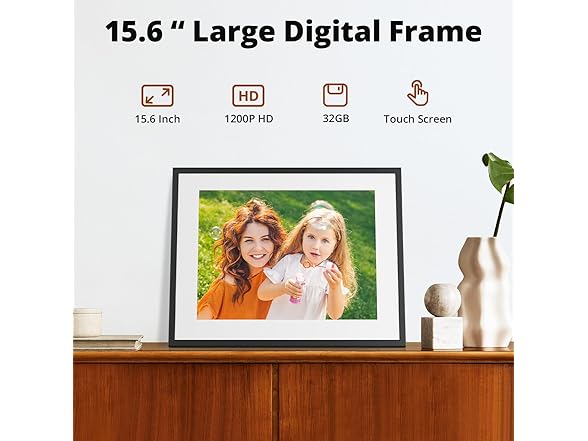 (NEW) Dragon Touch 15in FHD TS Digital Picture Frame