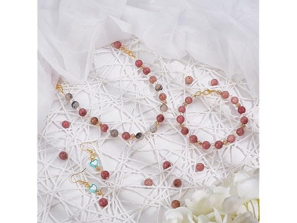 arricraft About 94 Pcs 8mm Natural Stone Beads Rhodonite