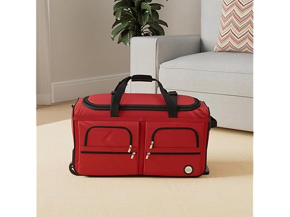 Rockland Rolling Duffel Bag, Red, 40"