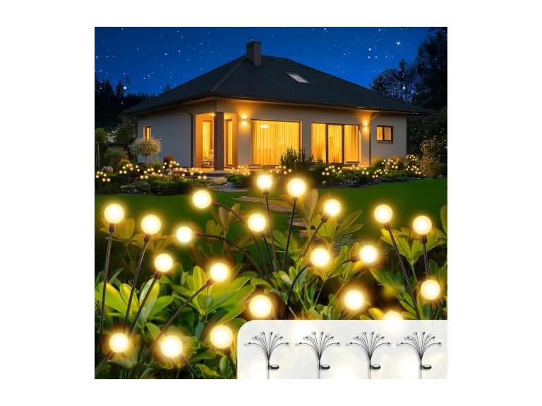 Ulaiyohome Solar Garden Lights, 4 Pack