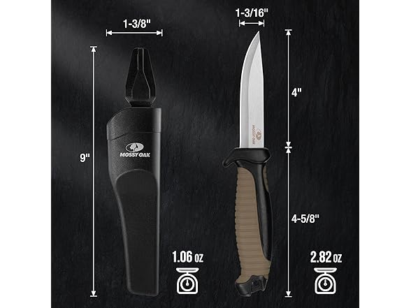 MOSSY OAK Fixed Blade Knife with Sheath 4"