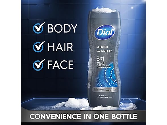 Dial Men 3in1 Body, Hair and Face Wash,