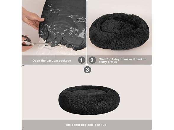 Black Calming Bed For Small Dogs