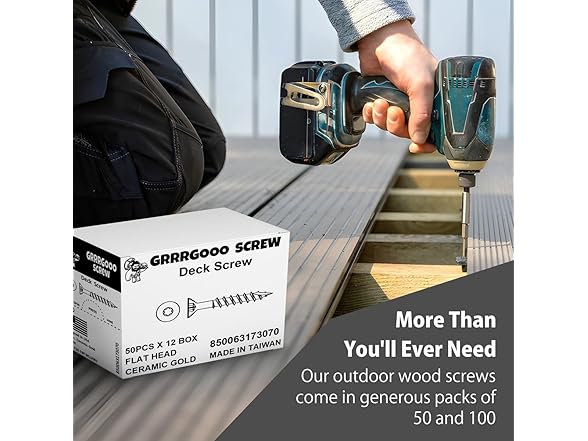 Decking Screws #8 2" Gold 100pc