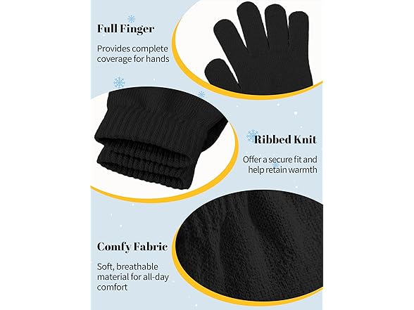 16 Pack Kids Stretchy Winter Gloves