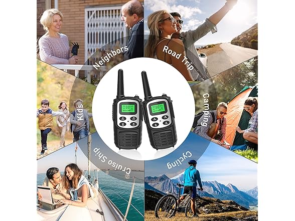 (2 PACK) Fvamom Rechargeable Long Range Walkie Talkies