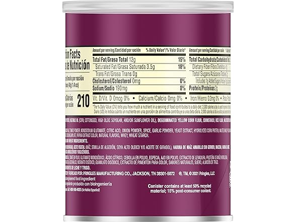 Pringles Potato Crisps Chips, BBQ 1.4 oz Can