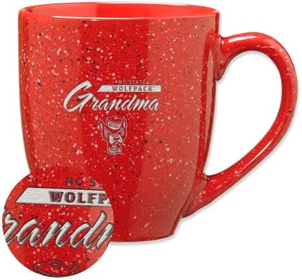 Rico Industries NCAA North Carolina State Wolfpack Grandma 16 oz Team Color Laser Engraved Speckled Ceramic Coffee Mug