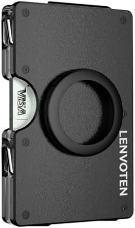 Lenvoten Minimalist Wallet for Men, Metal Wallet with Money Clip, Slim Compact Wallet, RFID Blocking Card Holder, Metal Aluminum Credit Card Holder, Holds up to 20 Cards